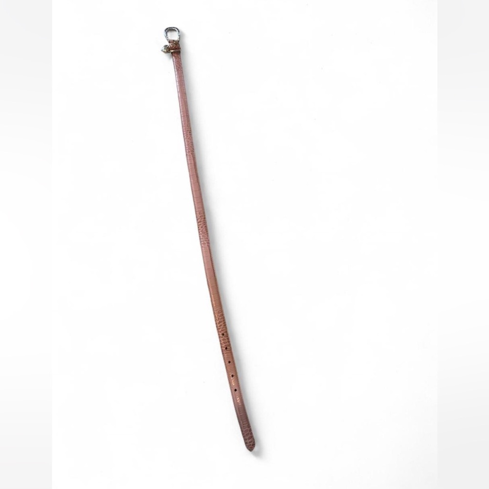 Brighton Slim Pink Croc Leather Belt